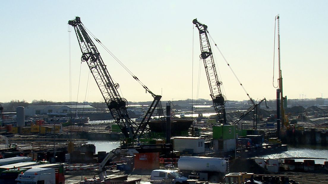 Bouwterrein van Nieuwe Sluis in Terneuzen