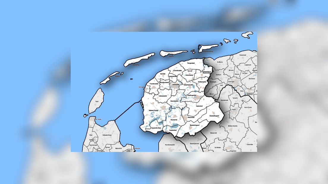 Hjoeddeiske gemeentes yn Fryslân