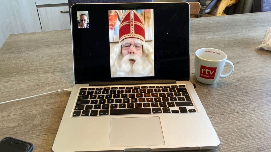 Ineke videobelt met Sinterklaas