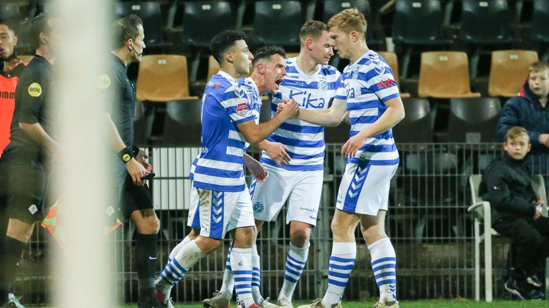 Korte uitbundig na zijn fraaie goal tegen VVV