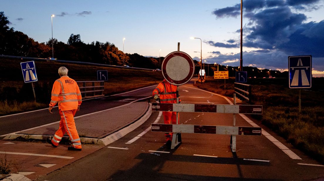 De oprit van de A12 werd maandagavond afgesloten