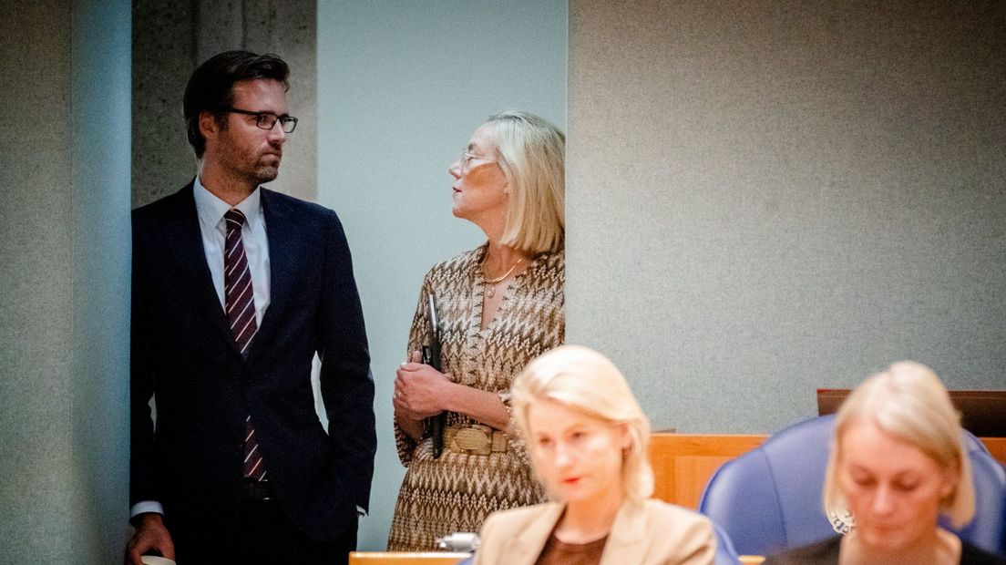 Sjoerd Sjoerdsma met de toenmalig D66-leider en huidig minister Sigrid Kaag