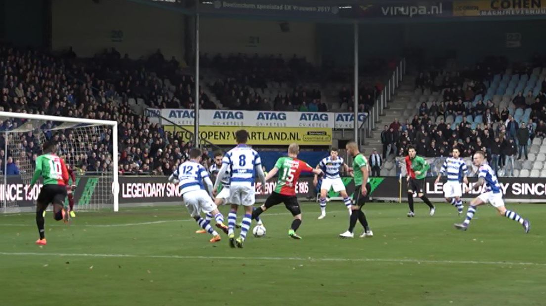 De Graafschap heeft er hard voor moeten knokken, maar uiteindelijk leverde het een punt op tegen NEC. Het werd 1-1 op De Vijverberg.