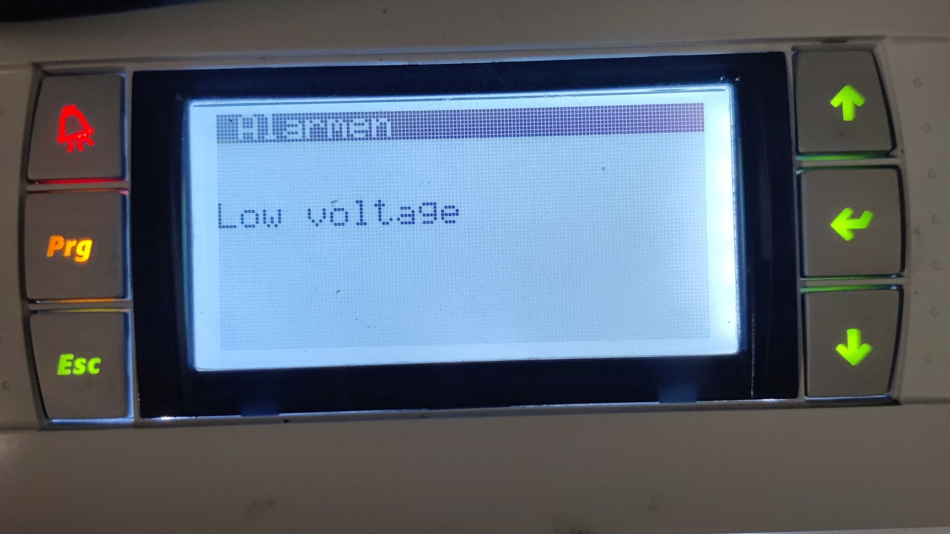 De storingsmelding die Martijn te zien kreeg na een ijskoude nacht