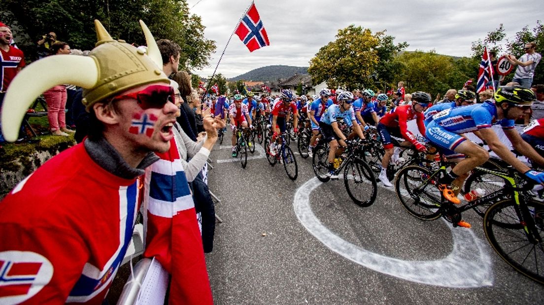 De afgelopen wereldkampioenschappen wielrennen werden in het Noorse Bergen gehouden (Rechten: ANP/Jerry Lampen)