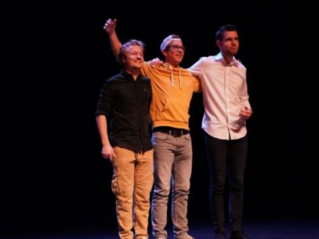 De finalisten Henk Overdijk, Remy Evers en Tobi Kooiman 
(vlnr).