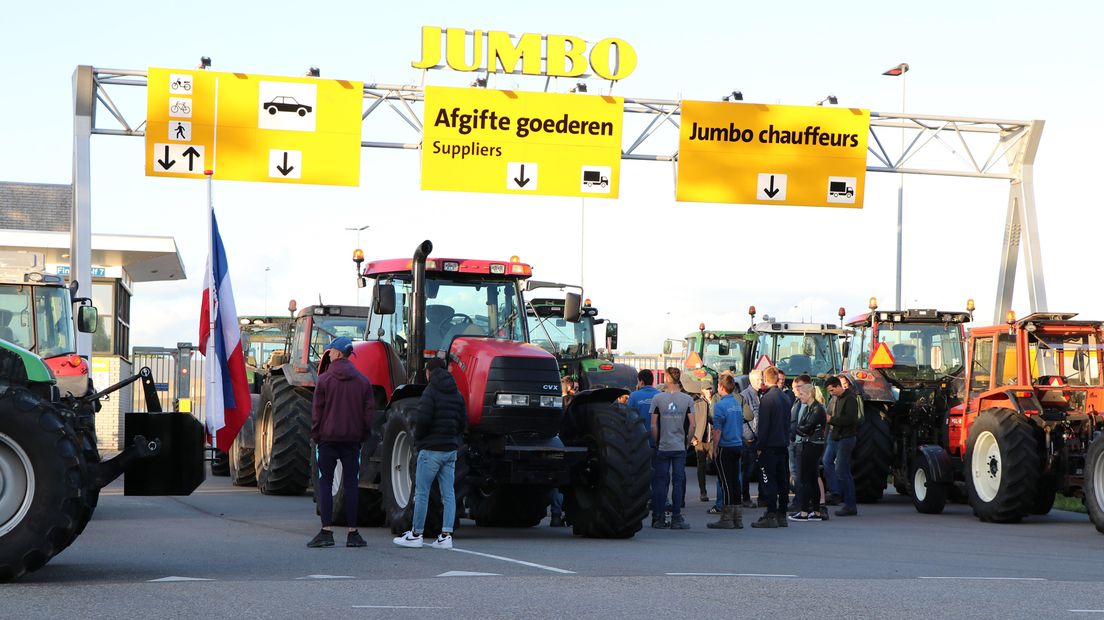 Protesterende boeren in Woerden.
