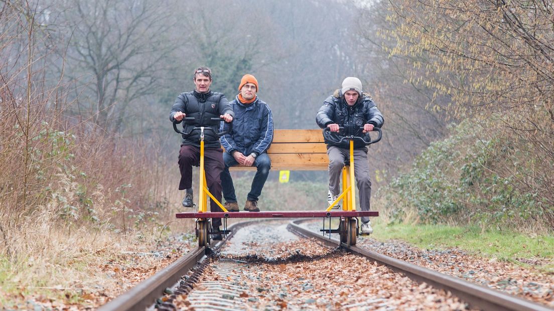 Eerste testrit met spoorfiets op Akzo-lijntje