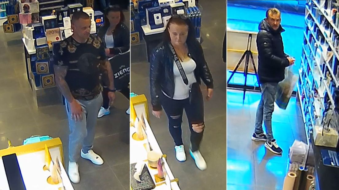 Deze 'klanten' shoppen met geprepareerde tassen bij parfumerie in Hengelo