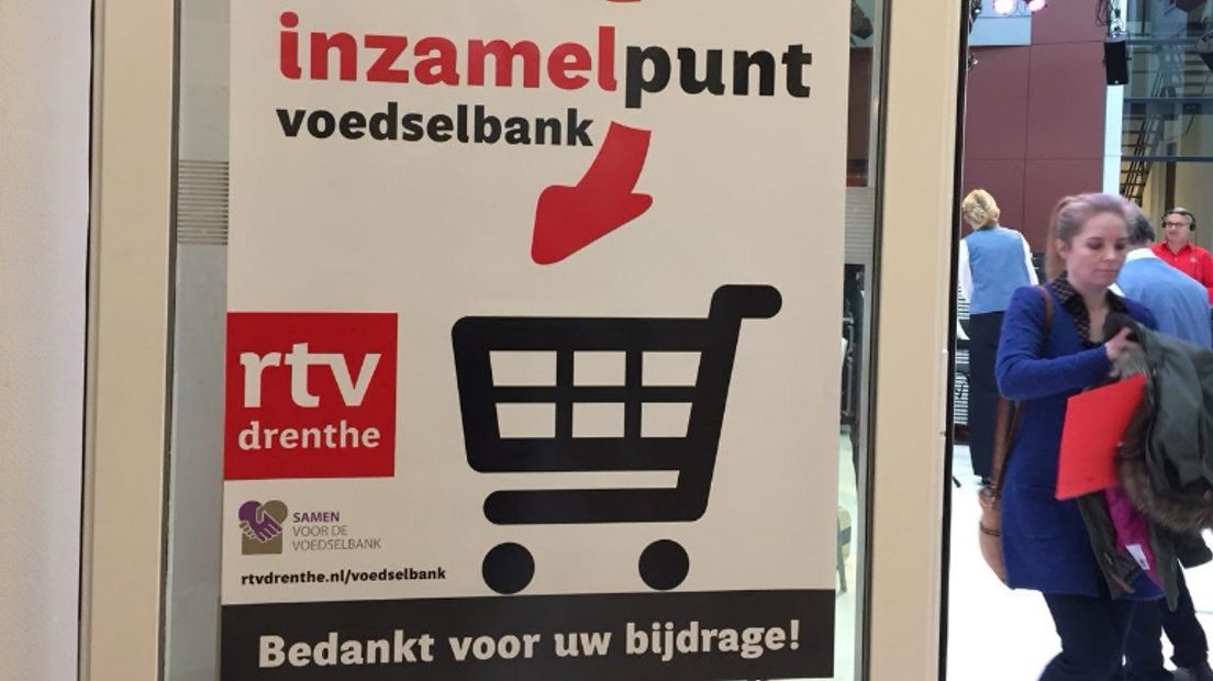De inzameling voor de voedselbanken (foto RTV Drenthe)