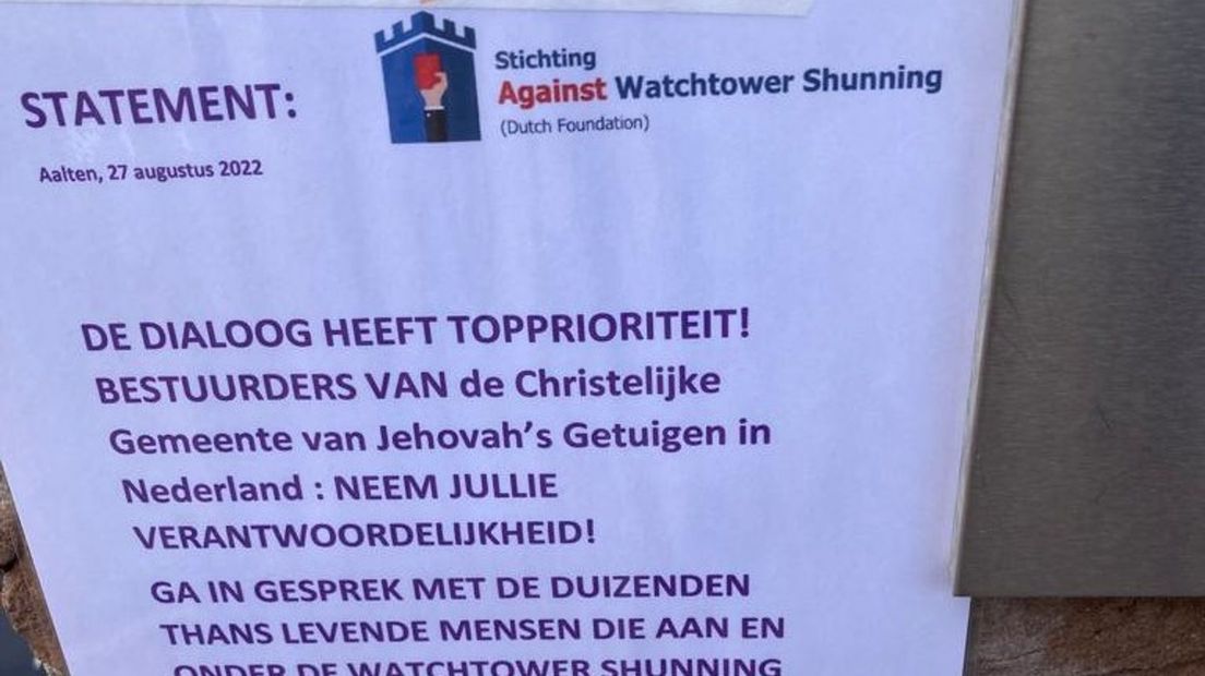 Plakkaat Stichting Againts Shunning Watchtower