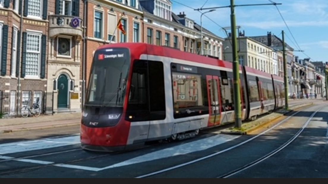 De nieuwe tram in de kleuren van HTM