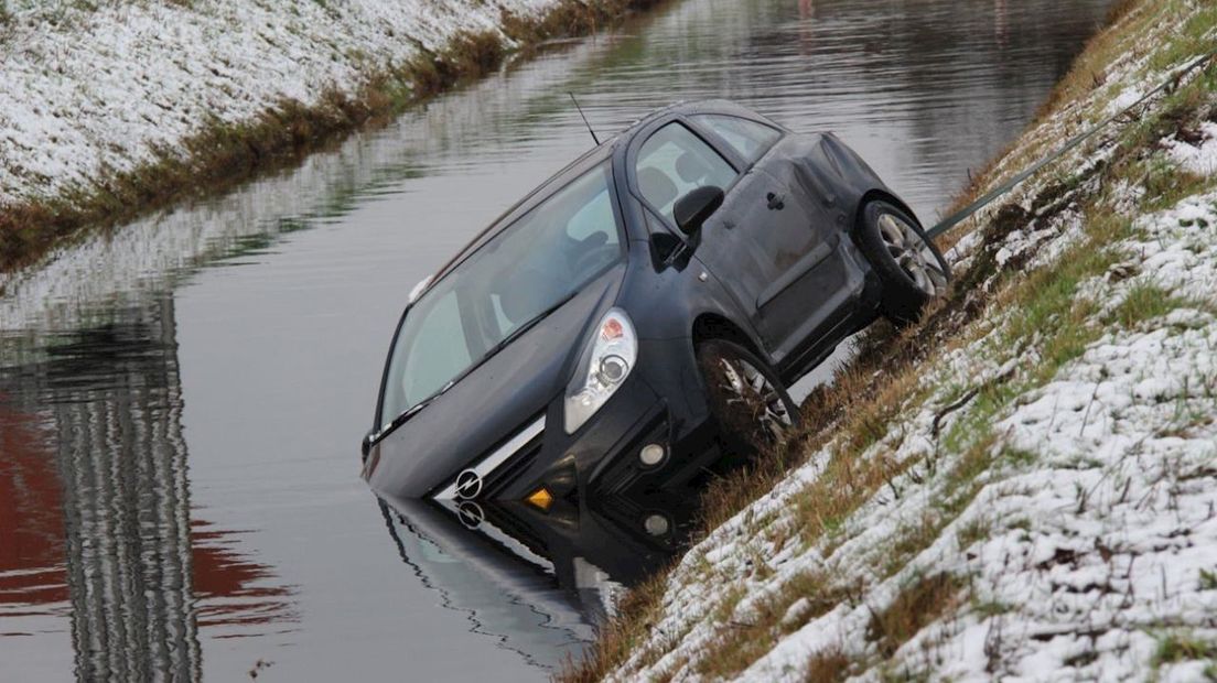 Auto in de sloot