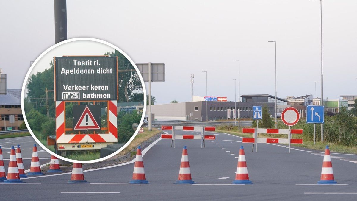 Op- en afrit A1 bij Deventer-Oost dicht na schade aan viaduct