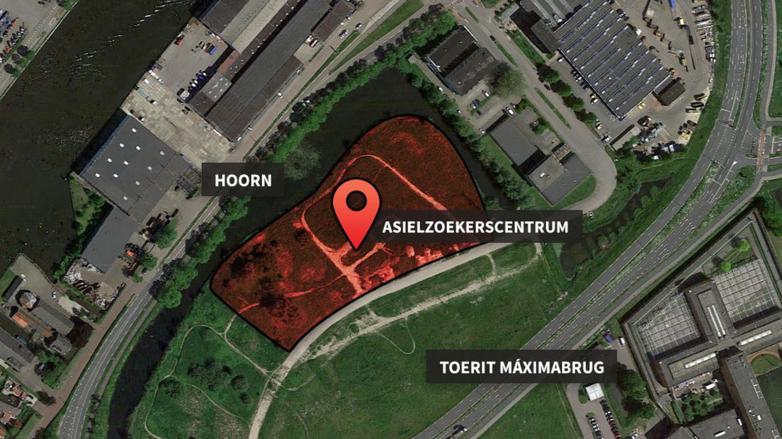 Het beoogde gebied op bedrijventerrein Hoorn-West