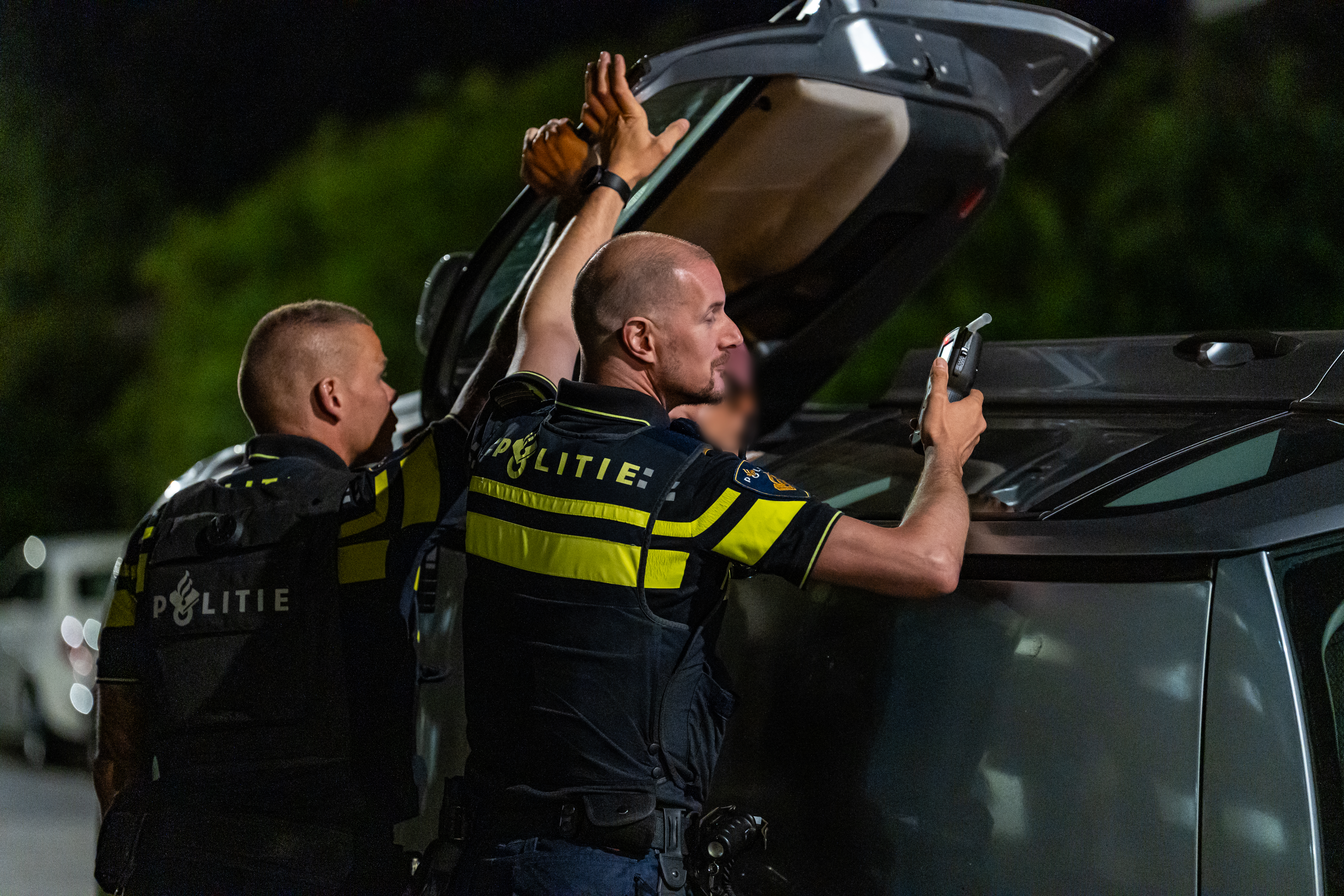 De man was meteen aan de beurt voor een blaastest.