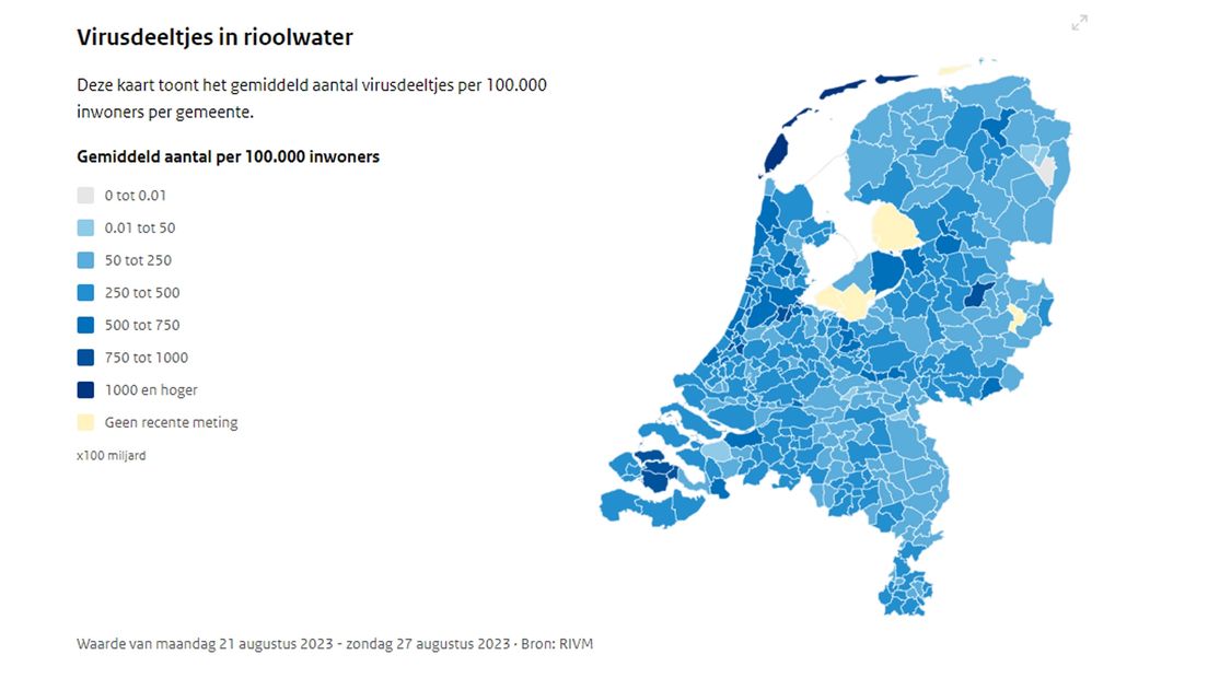 Virusdeeltjes in rioolwater
