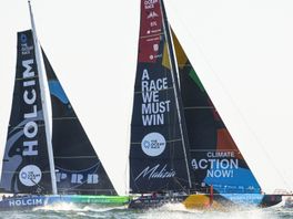 Bladblazers, tuinslangen en nagelbijten: The Ocean Race-teams racen voor Haagse kust