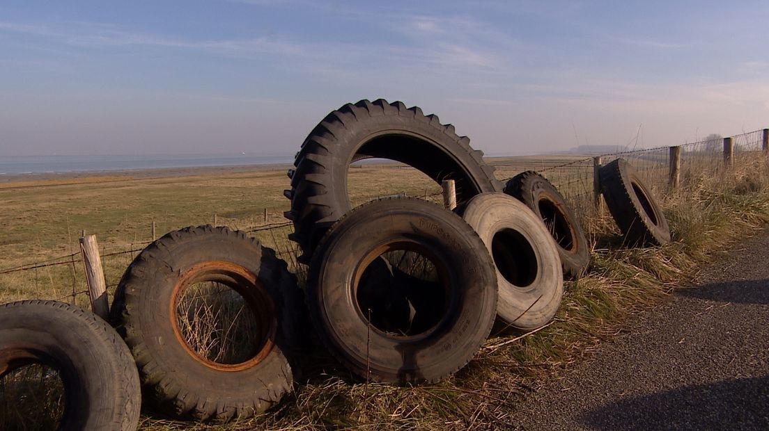 De dorpsraad van Hoofdplaat wil zo snel mogelijk van de gedumpte banden af