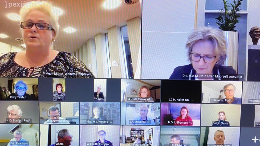 De digitale raadsvergadering met inspreker Martha Wolters