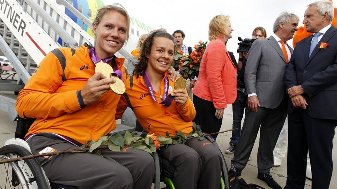 Esther Vergeer na afloop van de Paralympische Spelen in 2012.