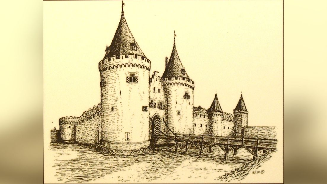 Het poortgebouw van kasteel Wageningen.