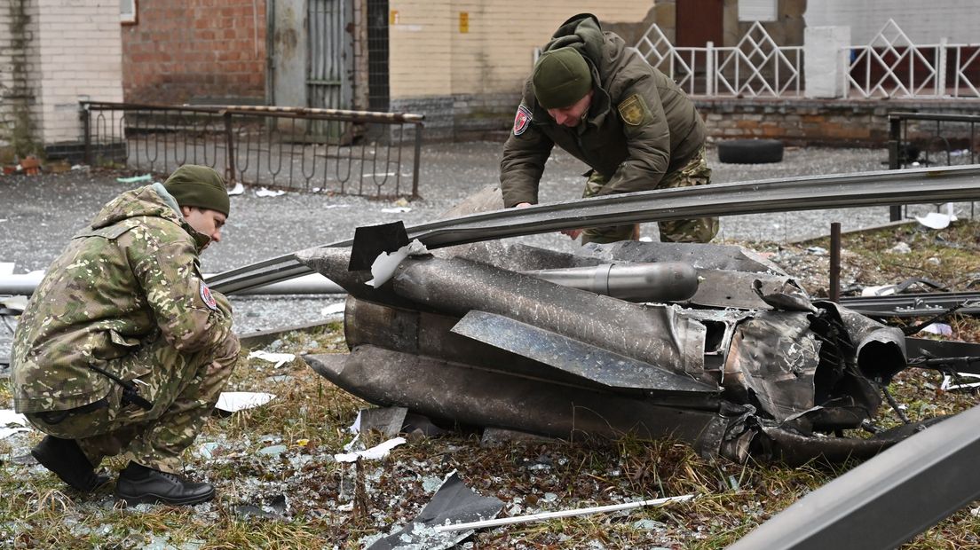 Een onderdeel van een straaljager is neergekomen in Kiev