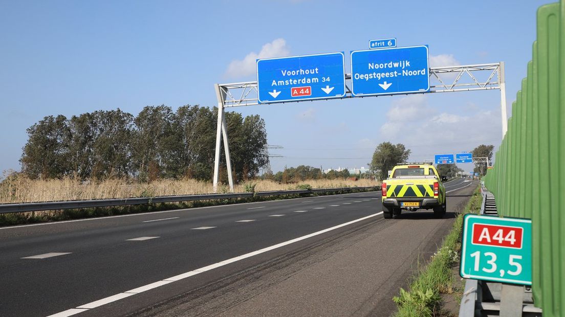 De A44 is afgesloten ter hoogte van Oegstgeest