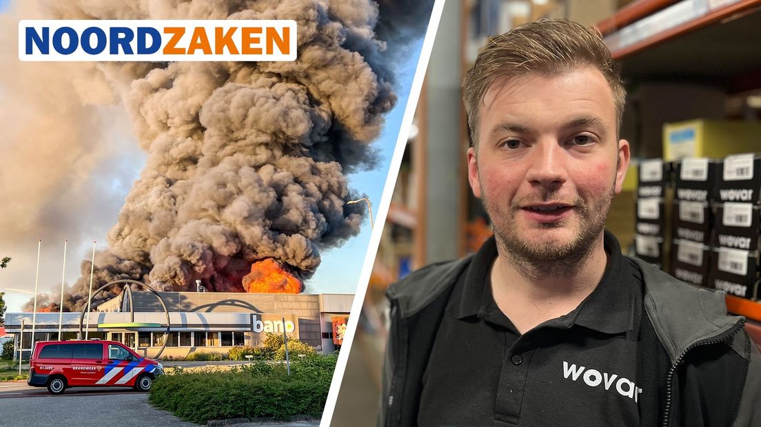 Een vlammenzee uit het bedrijfspand van Jesse Keizer