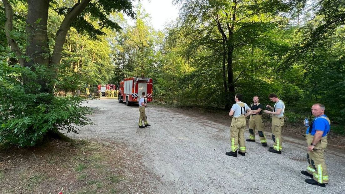 De brandweer had de brand in het bos snel onder controle.