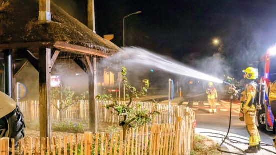 Brand bij kunstobject · motorrijder botst op ree