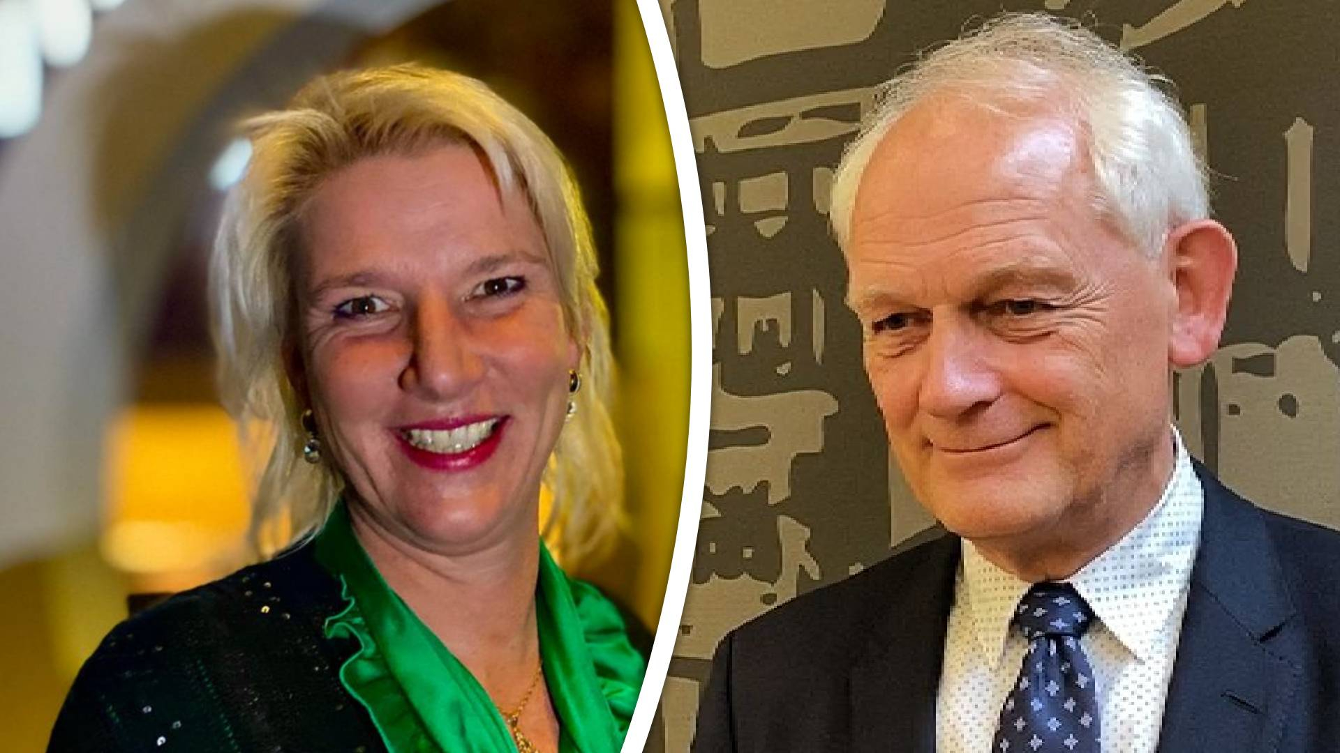 Marianne van den Anker (l) en waarnemend burgemeester Cor Lamers.