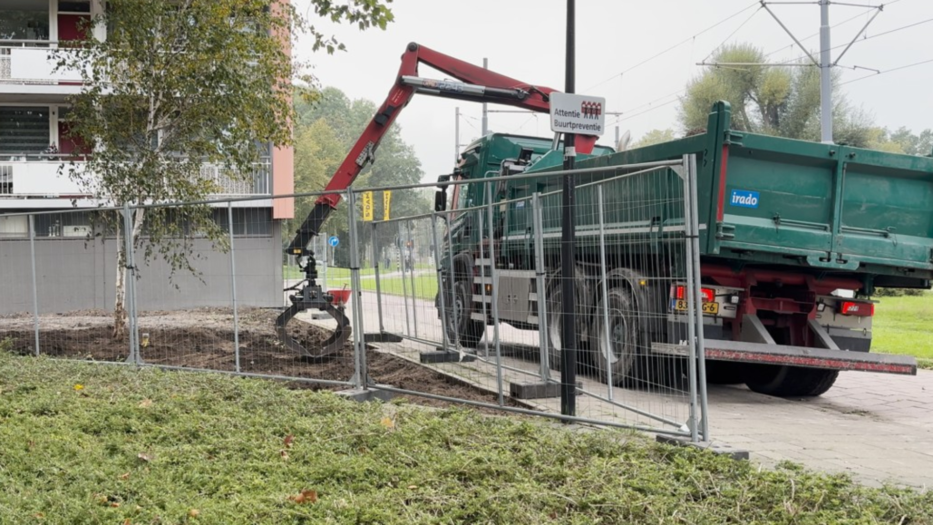 De afgravingen op het Bachplein
