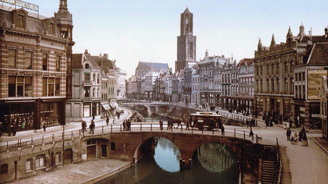 Utrechtse Noord-zuidlijn door de stad in 1900