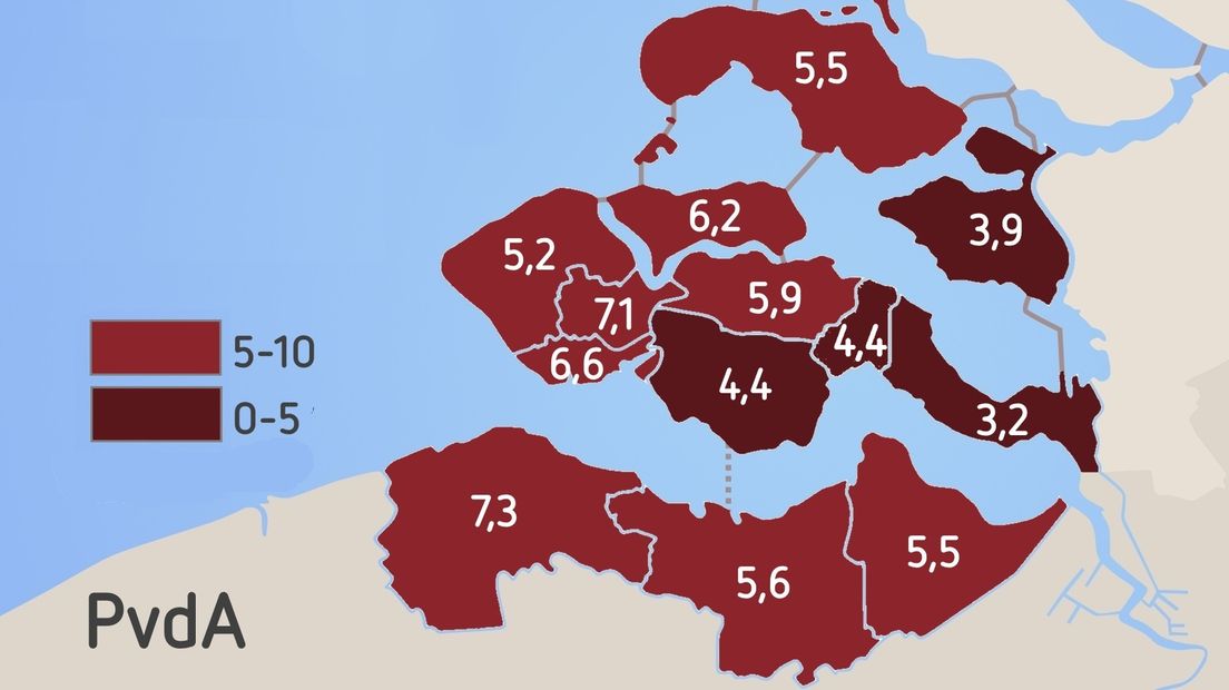 Uitslag PvdA in Zeeland