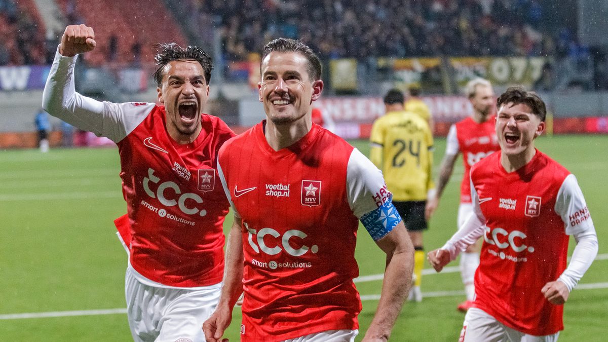 Zowel opluchting als kritiek bij MVV na derbyzege, VVV weigert de play-offs uit het hoofd te zetten