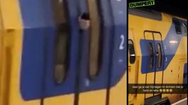 Bizarre video: hand tussen deur van rijdende trein