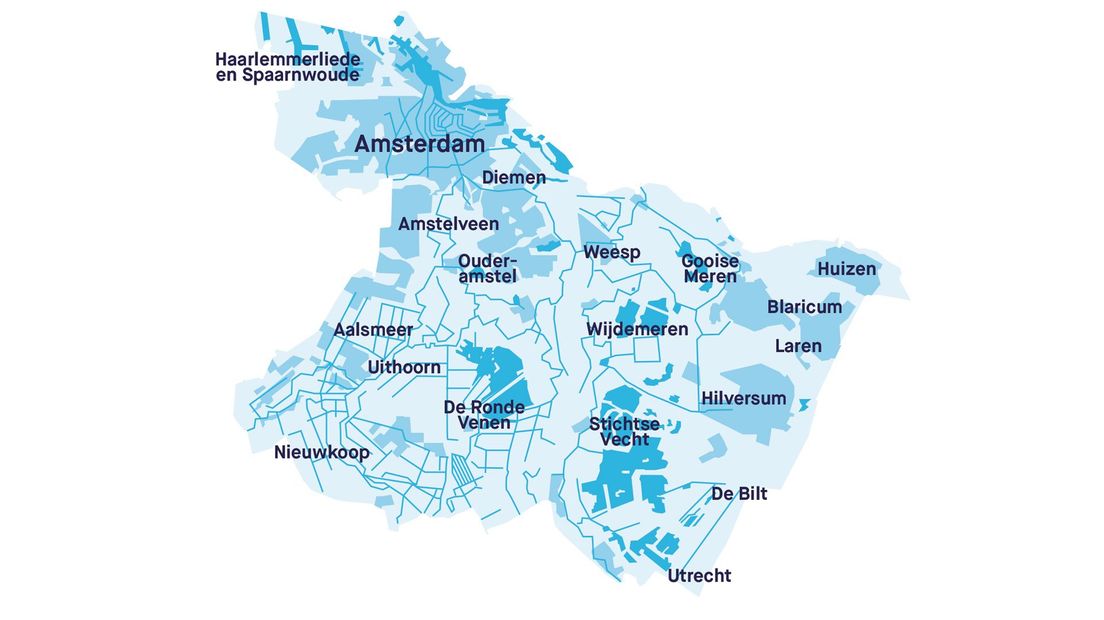 Werkgebied Waterschap Amstel, Gooi en Vecht.
