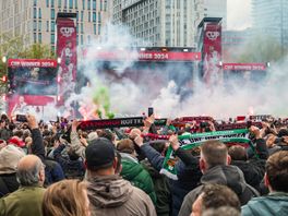 Bekerwinnaar Feyenoord gehuldigd in centrum Rotterdam