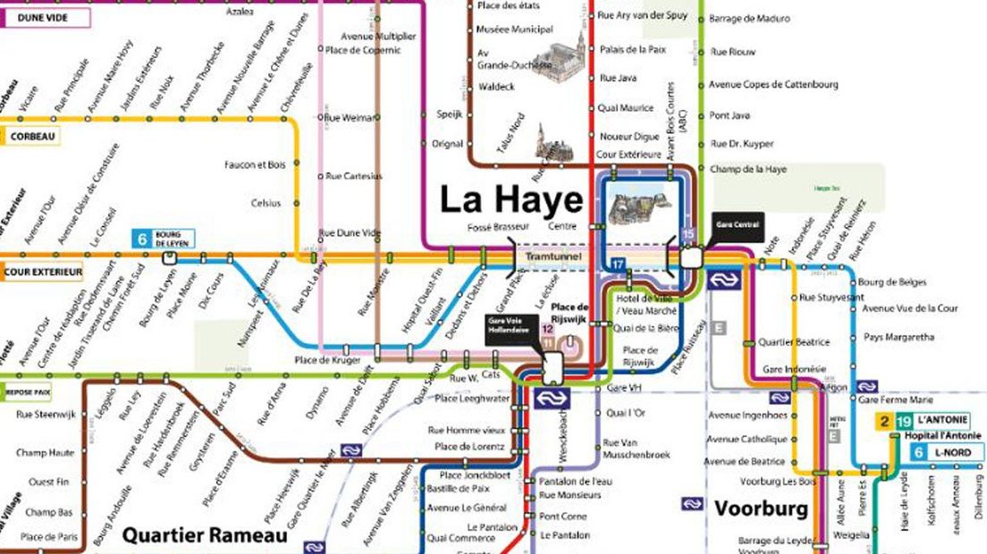 Franse vertaling van het Haagse tramnet
