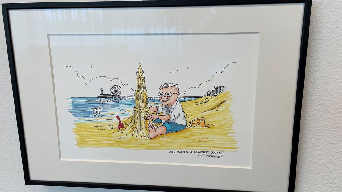 Tekening die hangt op de werkkamer van Jan van Zanen