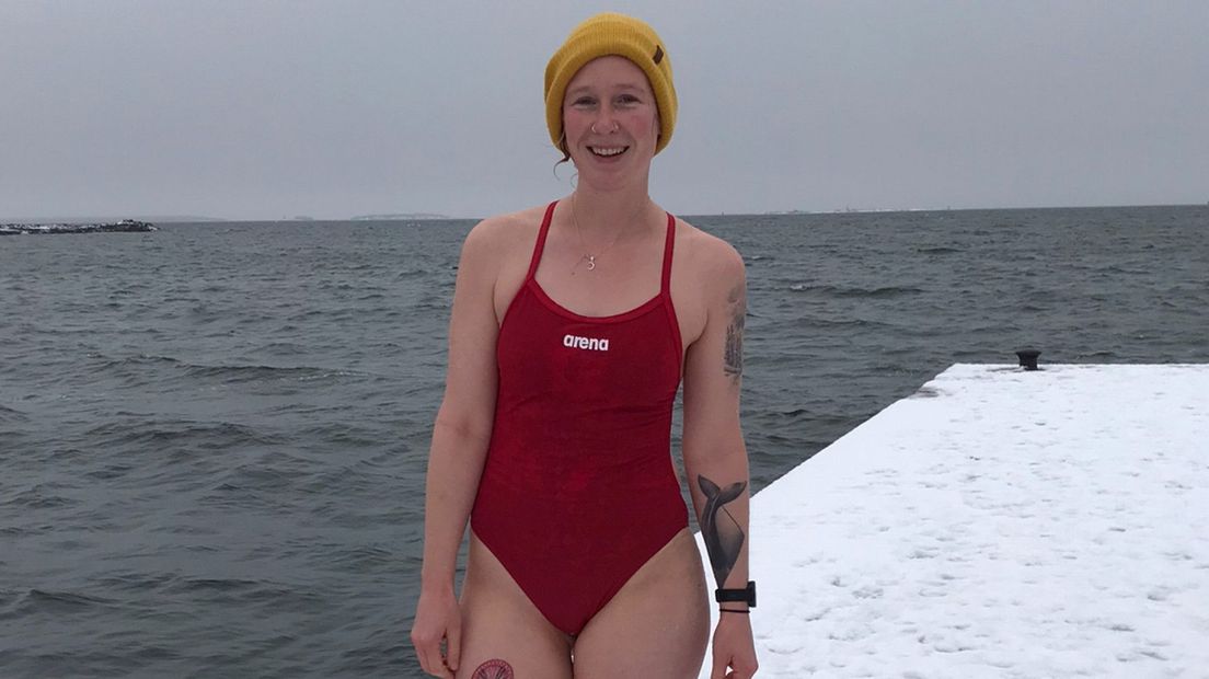 Britt doet mee aan WK IJszwemmen | Eigen foto
