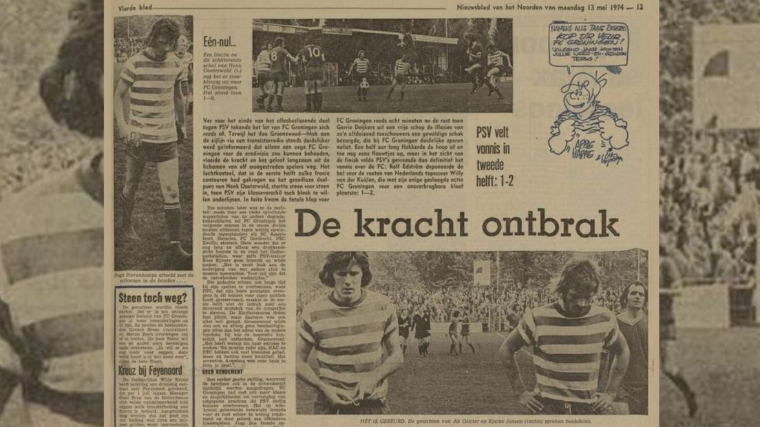 Wedstrijdverslag FC Groningen - PSV in Nieuwsblad van het Noorden