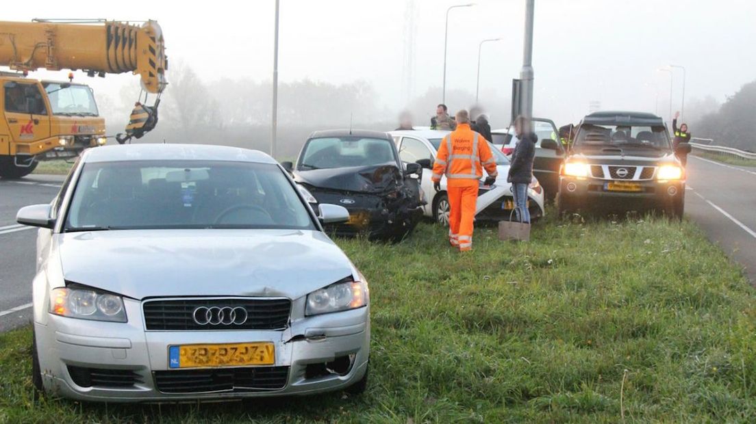 Drie auto raakten beschadigd bij het ongeval