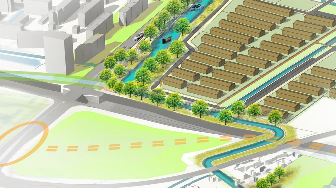 Concepttekening van de Erasmusvaaart op kruising N211.