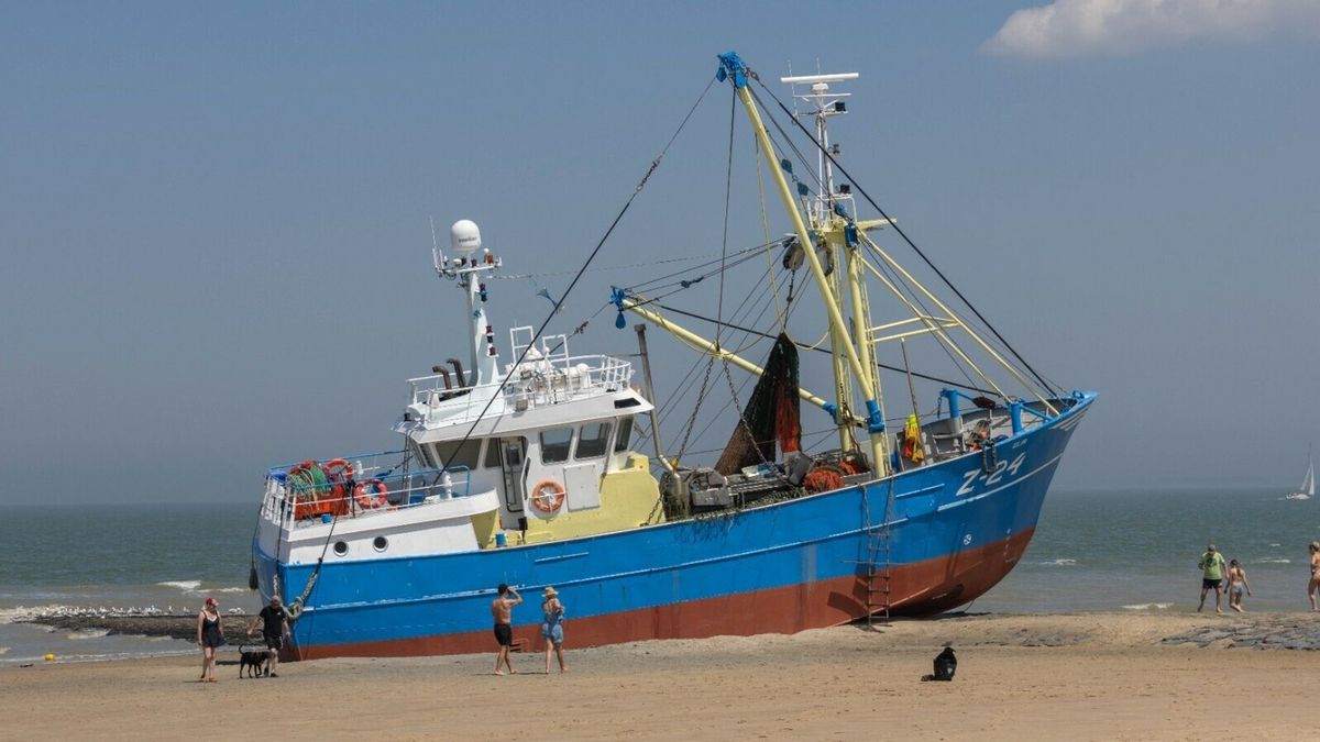 Vissersschip was vastgelopen bij Nieuwvliet