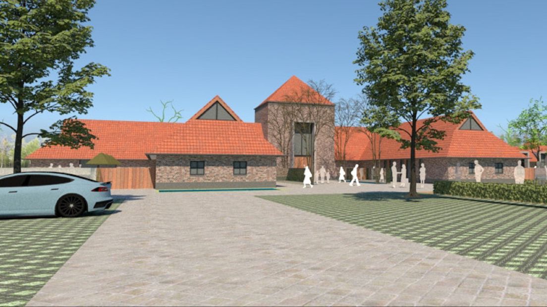 Het crematorium moet er uitzien als een Limburgse hoeve, maar riep ook andere associaties op