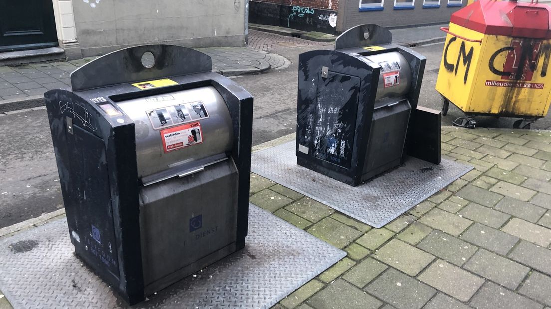 Een ondergrondse container in Groningen.