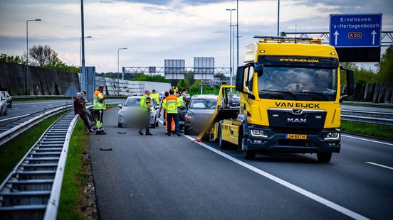 Kettingbotsing • gewonde gans. Kettingbotsing • gewonde gans.