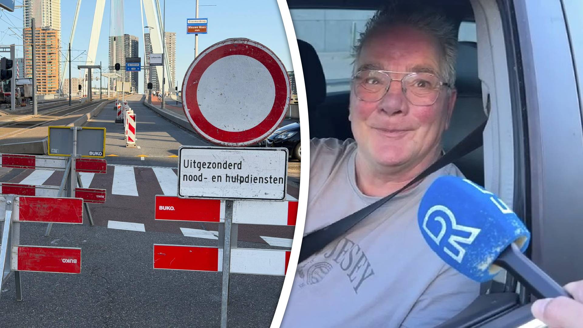 Sommige automobilisten waren niet op de hoogte dat de Erasmusbrug is afgesloten